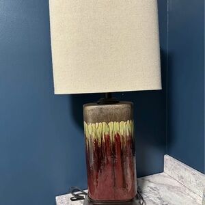 Elegant Red Ceramic Glazed Table Lamp